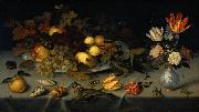 AST, Balthasar van der Still Life with Fruit and Flowers oil